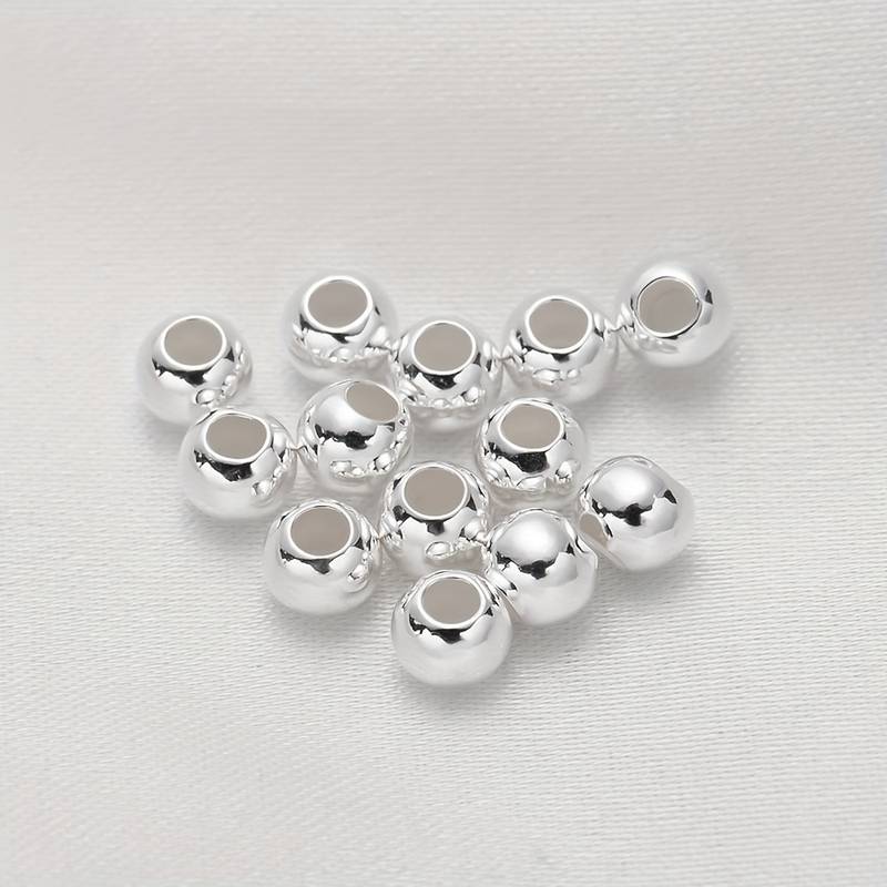 925 Sterling Silver Beads Silver Small Round Spacer Beads - Temu